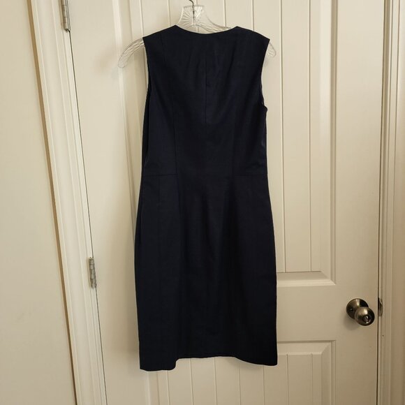 Navy Sheath Dress With V-Neckline by Plaza Sempione APPROX SIZE 8 SEE LISTING - Picture 3 of 14